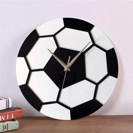 Minimalistische Fußball Wanduhr rund Design