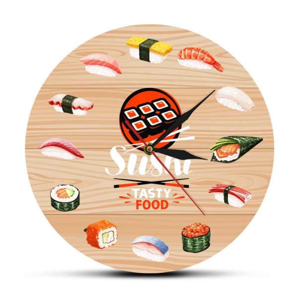 Wanduhr Sushi Motiv für japanische Küche