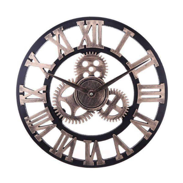 Wanduhr mit sichtbarem Uhrwerk Industrie