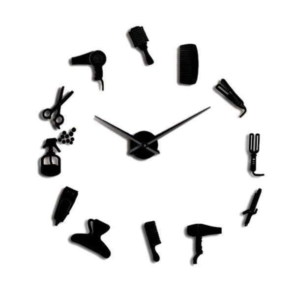 Wandtattoo Uhr für Friseursalon Barber Shop