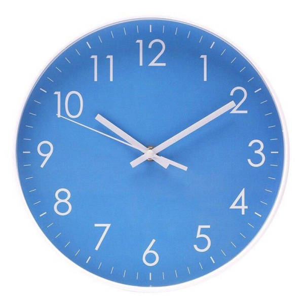 Skandinavische Wanduhr blau für Küche