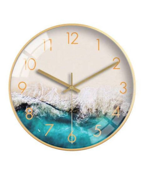 Kreative Wanduhr mit Ozean-Motiv
