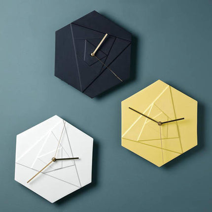 Sechseckige Wanduhr modernes geometrisches Design