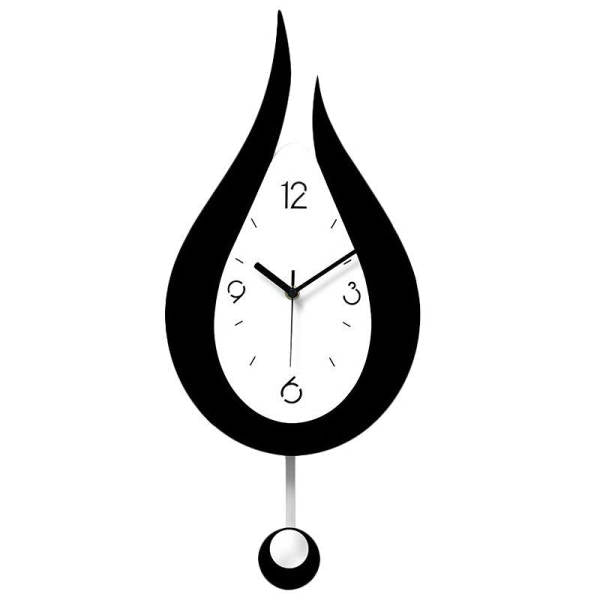 Design Wanduhr Tropfenform mit Pendel