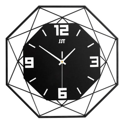 Wanduhr Metall schwarz geometrisches Design