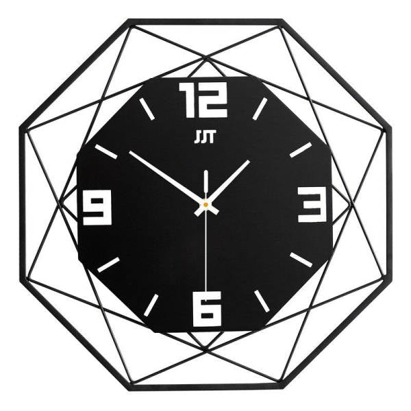 Wanduhr Metall schwarz geometrisches Design