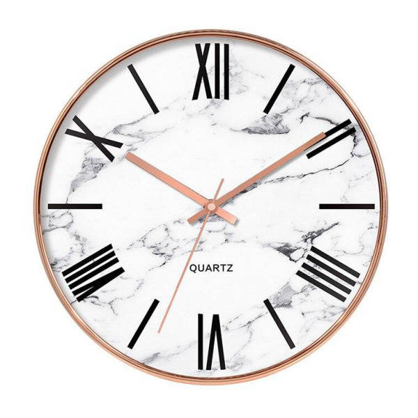 Moderne Wanduhr Marmor-Optik mit Quarzuhrwerk
