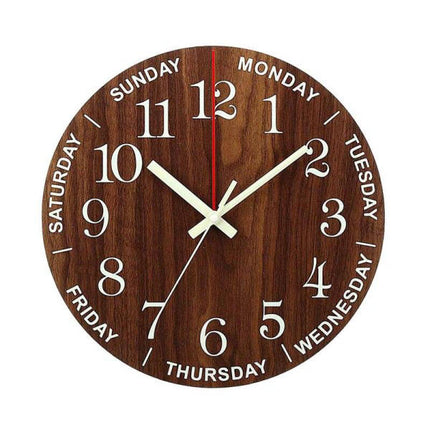 Holz Wanduhr mit Wochentagen Design