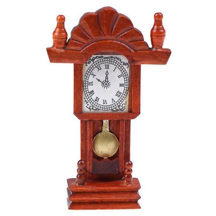 Miniatur Standuhr aus Holz Vintage