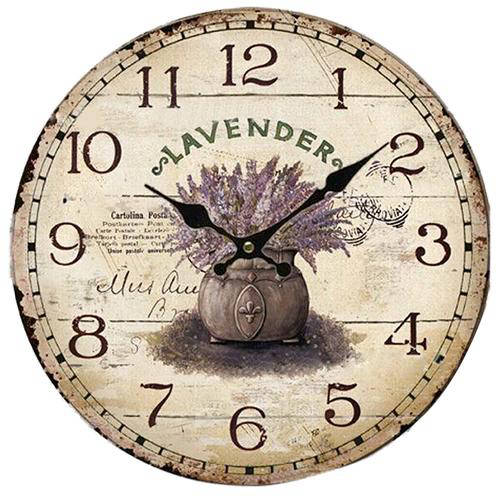 Wanduhr im Landhausstil mit Lavendel
