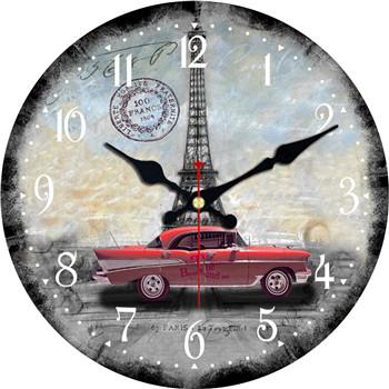 Retro Wanduhr Paris mit Oldtimer