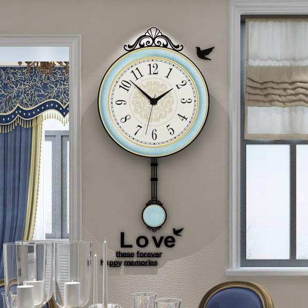 Moderne Design Pendeluhr Wanduhr blau