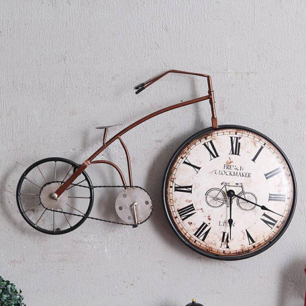 Dekorative Uhr in Fahrrad-Form Vintage