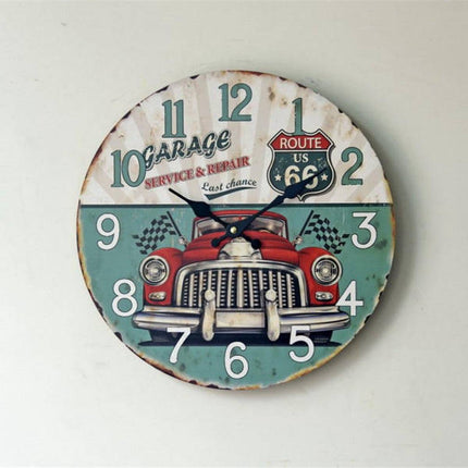 Vintage Wanduhr mit Route 66 Motiv