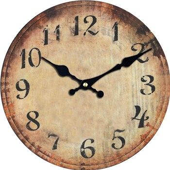 Runde Wanduhr im rostigen Used-Look