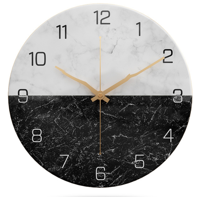 Design Wanduhr Marmoroptik mit Zeigern