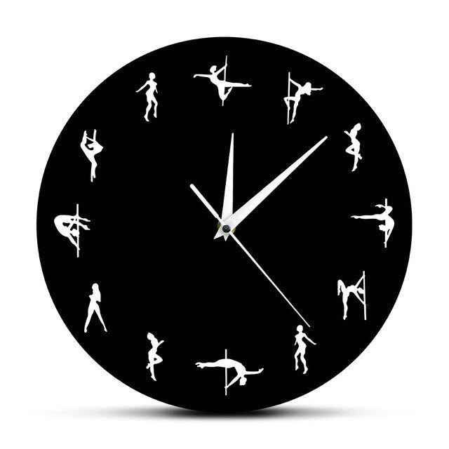 Originelle Wanduhr Pole Dance Figuren