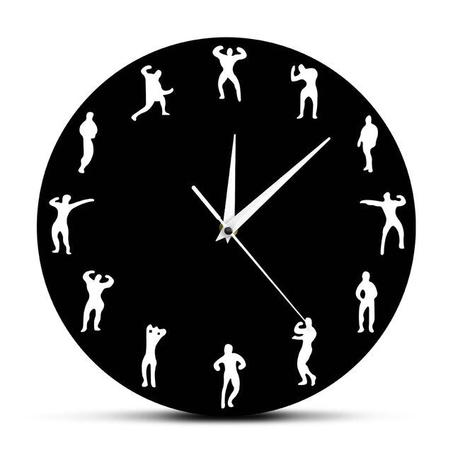 Lustige Wanduhr für Bodybuilder und Fitness
