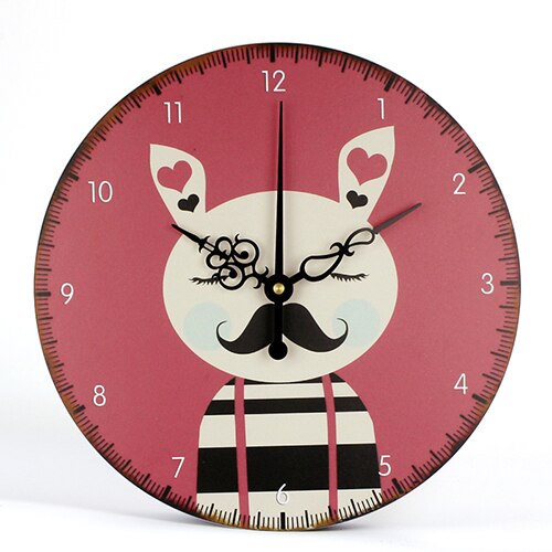 Originelle Kinder Wanduhr mit Katzenmotiv
