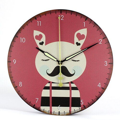 Originelle Kinder Wanduhr mit Katzenmotiv