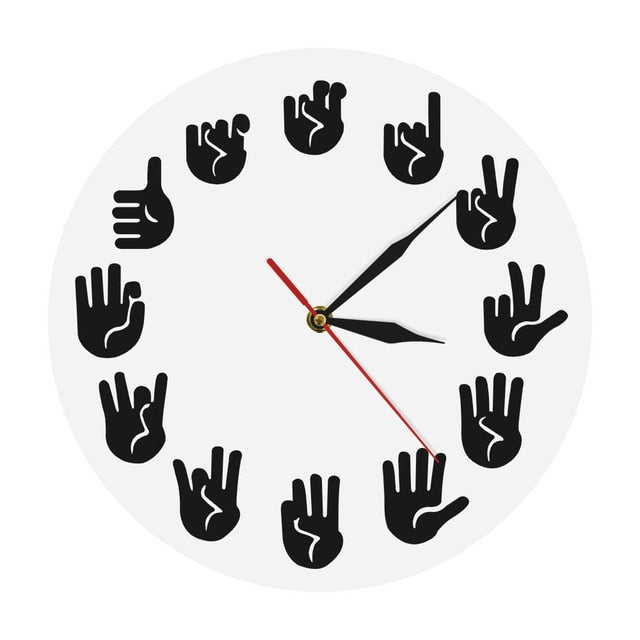 Wanduhr mit Motiv in Gebärdensprache