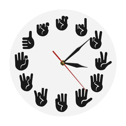 Wanduhr mit Motiv in Gebärdensprache