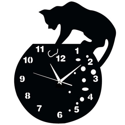 Wanduhr Katze mit Fischen Design