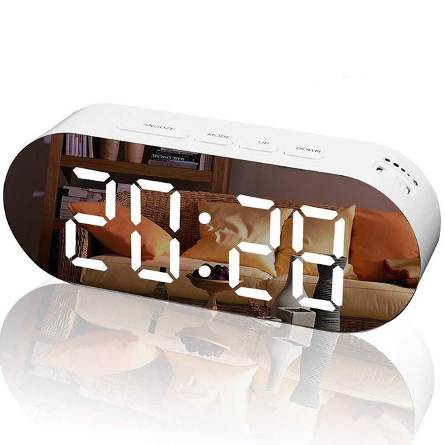 Smarter digitaler Spiegelwecker für Schlafzimmer